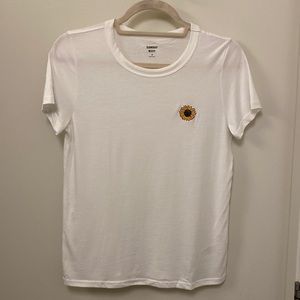 Sunday Best Sunflower T-Shirt, White, Size M